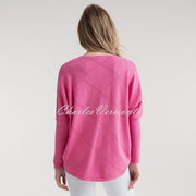 Marble Sweater With Pointelle Pattern - Style 7893-194 (Pink)