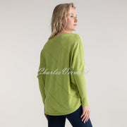 Marble Sweater With Pointelle Pattern - Style 7893-227 (Lime)