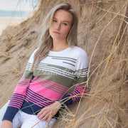 Marble Striped Sweater - Style 7894-123 (Khaki / Pink / Multi)