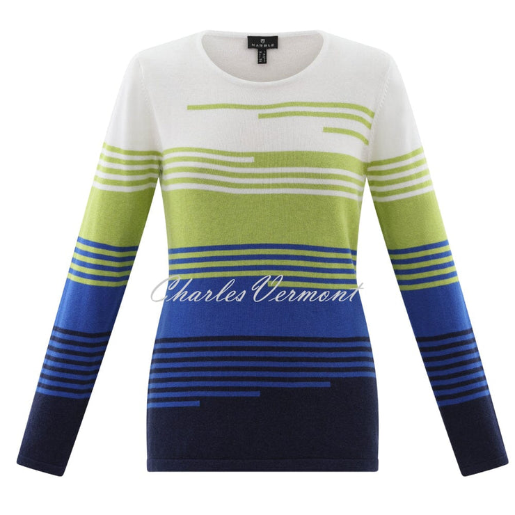 Marble Striped Sweater - Style 7894-227 (Lime / Cobalt / Multi)