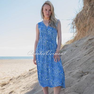 Marble Sleeveless Dress - Style 7926-153 (Cobalt / Multi)
