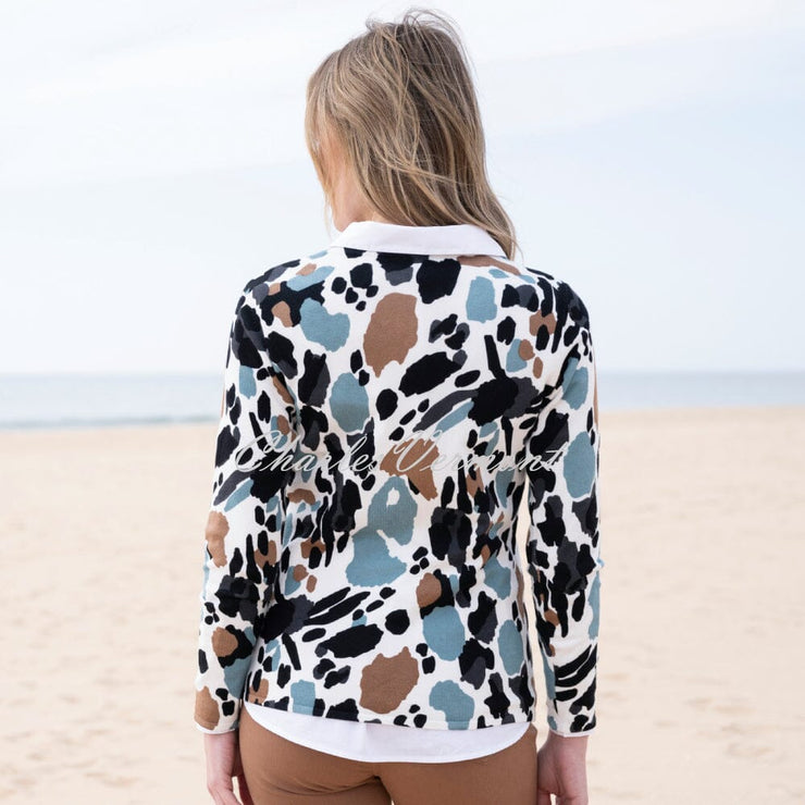 Marble Printed Sweater - Style 7994-223 (Seafoam / Multi)