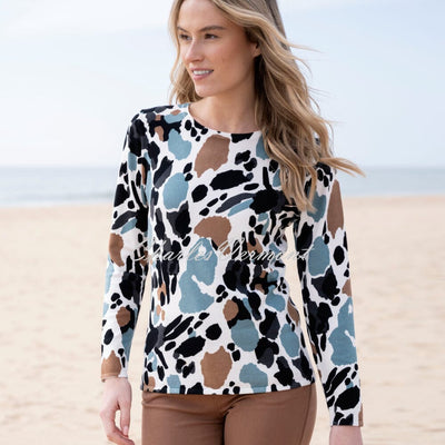 Marble Printed Sweater - Style 7994-223 (Seafoam / Multi)
