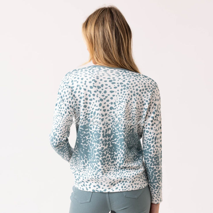 Marble Zip Sweater - Style 7995-223 (Seafoam / White)