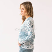 Marble Zip Sweater - Style 7995-223 (Seafoam / White)