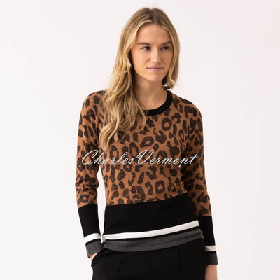 Marble Animal Print Sweater - Style 7997-208 (Tobacco / Black)