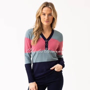 Marble Striped Sweater - Style 8009-230 (Rose / Seafoam / Navy)