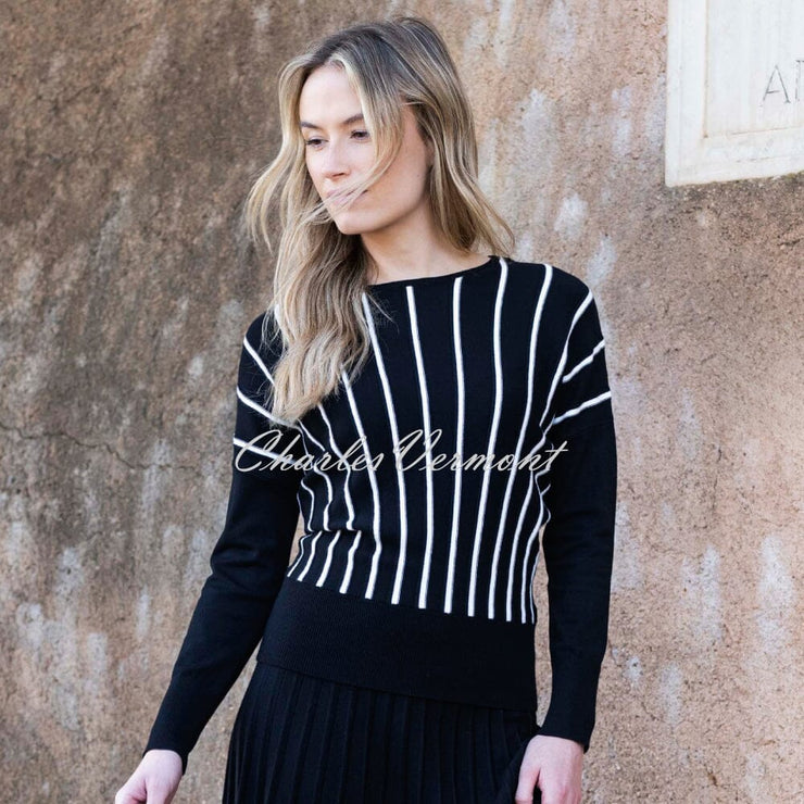 Marble Textured Striped Sweater - Style 8016-101