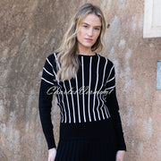 Marble Textured Striped Sweater - Style 8016-101