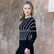Marble Textured Striped Sweater - Style 8016-101