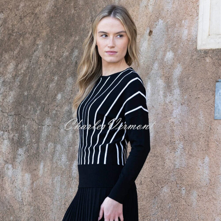 Marble Textured Striped Sweater - Style 8016-101