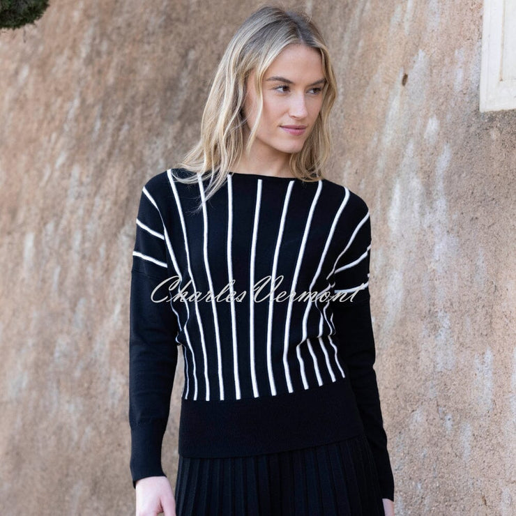 Marble Textured Striped Sweater - Style 8016-101