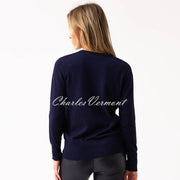 Marble Sweater With Rhinestone Embellishment - Style 8017-103 (Navy)