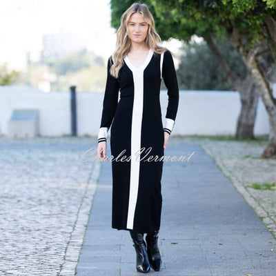 Marble V-Neck Colour Block Dress - Style 8019-101