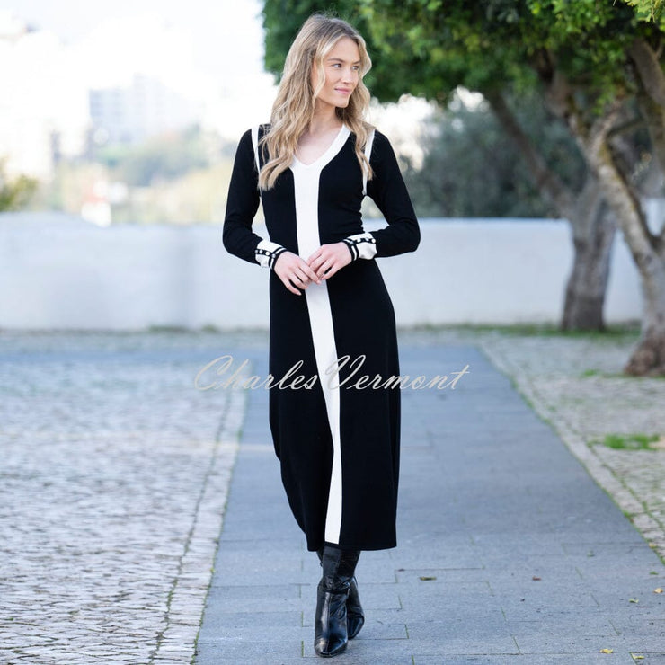 Marble V-Neck Colour Block Dress - Style 8019-101