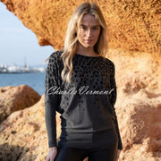 Marble Abstract Print Sweater - Style 8022-105 (Charcoal / Black)