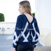 Marble Reversible Cardigan - Style 8027-103 (Navy)