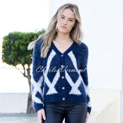 Marble Reversible Cardigan - Style 8027-103 (Navy)