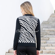 Marble Zip Cardigan Jacket - Style 8034-101 (Black / White)