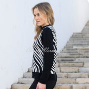 Marble Zip Cardigan Jacket - Style 8034-101 (Black / White)