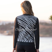 Marble Zip Cardigan Jacket - Style 8034-105 (Charcoal / White)