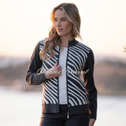 Marble Zip Cardigan Jacket - Style 8034-105 (Charcoal / White)