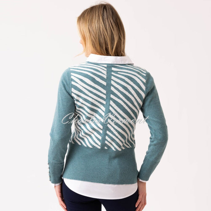 Marble Diagonal Stripe Sweater - Style 8041-223 (Seafoam)