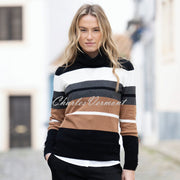 Marble Striped Cowl Neck Sweater - Style 8051-208 (Tobacco / Multi)