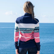 Marble Striped Cowl Neck Sweater - Style 8051-230 (Rose / Multi)