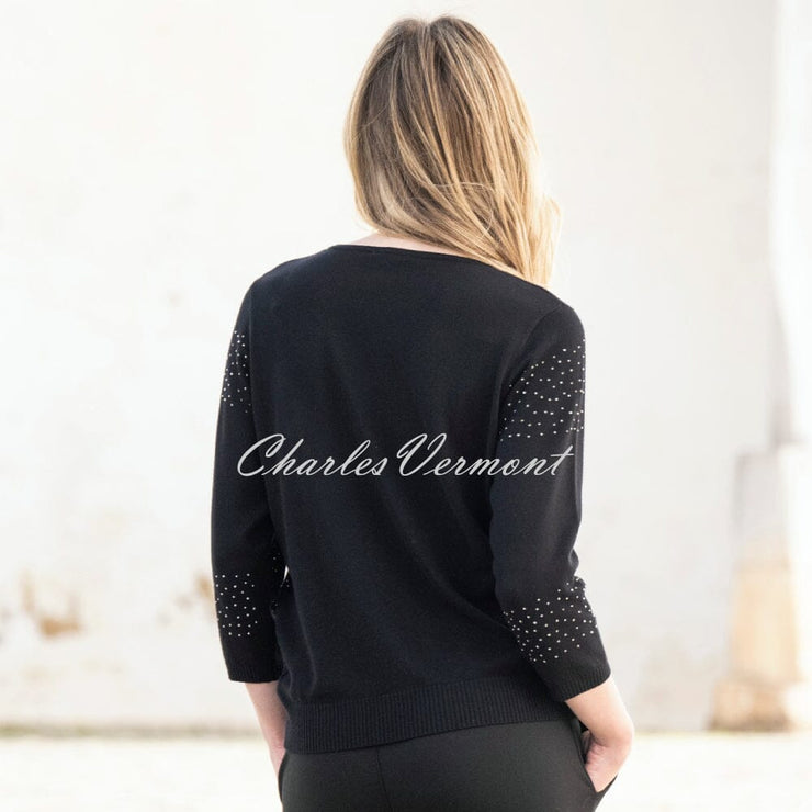 Marble Rhinestone Sweater - Style 8052-101 (Black)