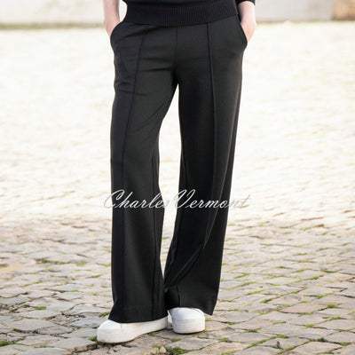Marble Ponte Wide Leg Trouser - Style 8153-101 (Black)