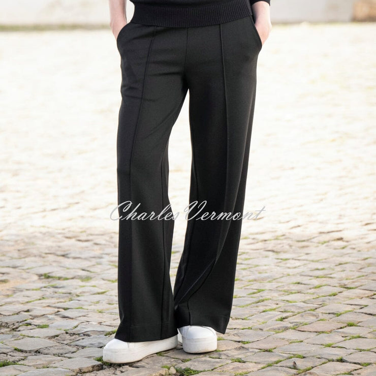 Marble Ponte Wide Leg Trouser - Style 8153-101 (Black)