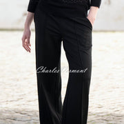 Marble Ponte Wide Leg Trouser - Style 8153-101 (Black)