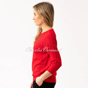 Marble Rhinestone Sweater - Style 8052-109 (Red)