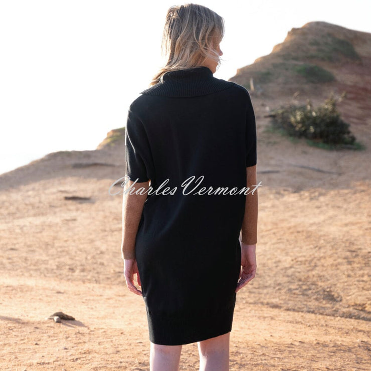 Marble Cowl Neck Dress - Style 8056-208 (Tobacco / Multi)