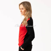 Marble V-Neck Sweater - Style 8060-109 (Red /Multi)