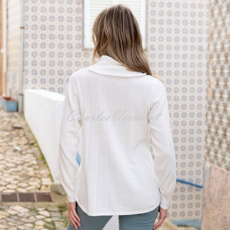 Marble Ribbed Cowl Neck Sweater - Style 8066-104