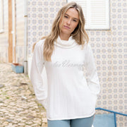 Marble Ribbed Cowl Neck Sweater - Style 8066-104