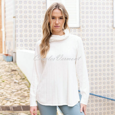 Marble Ribbed Cowl Neck Sweater - Style 8066-104