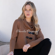 Marble Sweater With Buckle Detail - Style 8093-208 (Tobacco)