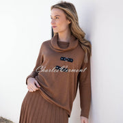 Marble Sweater With Buckle Detail - Style 8093-208 (Tobacco)