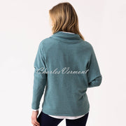Marble Sweater With Buckle Detail - Style 8093-223 (Seafoam)