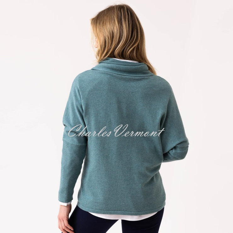 Marble Sweater With Buckle Detail - Style 8093-223 (Seafoam)