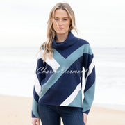 Marble Sweater - Style 8109-223 (Seafoam / Navy / White)