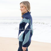 Marble Sweater - Style 8109-223 (Seafoam / Navy / White)