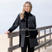 Marble Patterned Knit Cardigan Jacket - Style 8110-105 (Charcoal / Black)