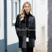Marble Patterned Knit Cardigan Jacket - Style 8110-105 (Charcoal / Black)