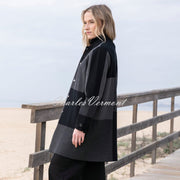 Marble Patterned Knit Cardigan Jacket - Style 8110-105 (Charcoal / Black)