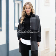 Marble Patterned Knit Cardigan Jacket - Style 8110-105 (Charcoal / Black)