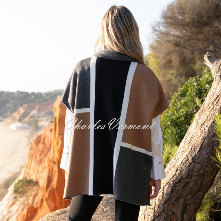 Marble Cape With Detachable Snood - Style 8112-208 (Tobacco / Multi)